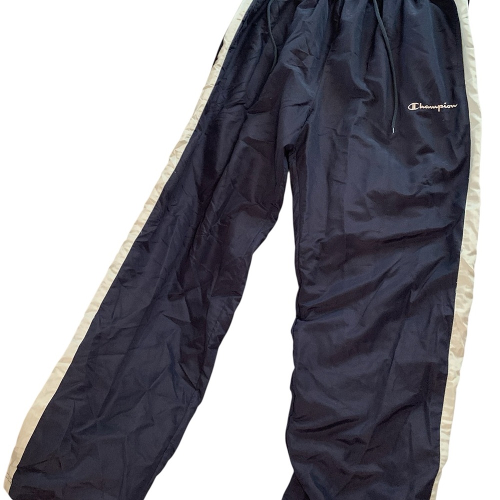 Vintage Champion Double Lined Windbreaker Track Pants Size XLT Navy
